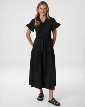 Nellie Poplin Dress - Black
