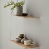 Stegde 2 shelves, solid oak matt 80 cm