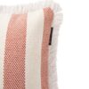 Block Striped Organic Cotton Fringe Pillow Cover - Blue / White - Bilde 2