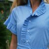 Nellie Stripe Dress - Light Blue - Bilde 2