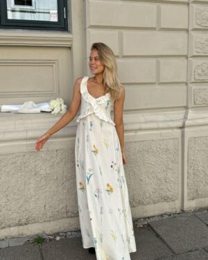 MelbaIC Dress Offwhite Flower
