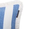 Block Striped Organic Cotton Fringe Pillow Cover - Blue / White - Bilde 3
