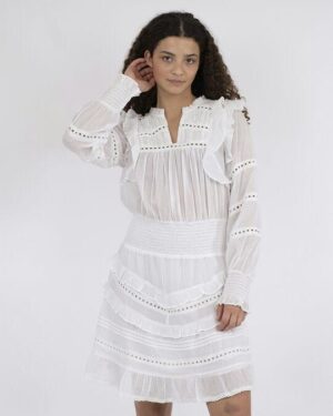 Harmoni S Voile Dress - White