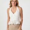 Ribbi Halter Neck Top White