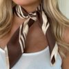 Striped Scarf Mocha Mousse & Cream 65 cm - Bilde 2