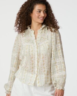 Lyla Soft Border Blouse Dusty Yellow