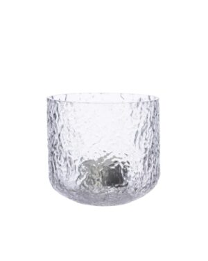 Lyslykt mønstrete glass d10 h9 cm