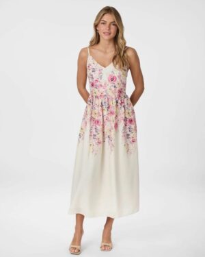 Sanni Flower Print Dress - Ivory