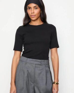 Pippa Rib Tee Black