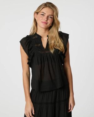 Jayla S Voile Top Black