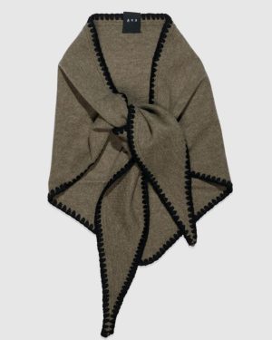 Mina Stitched Merino Scarf Army