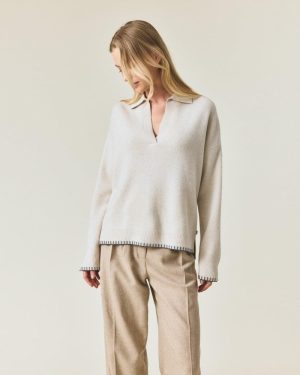 Merino Wool Knitted Polo Sweat