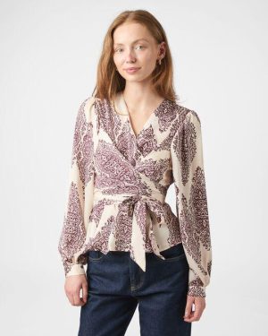 Rista Paisley Blouse - Burgundy