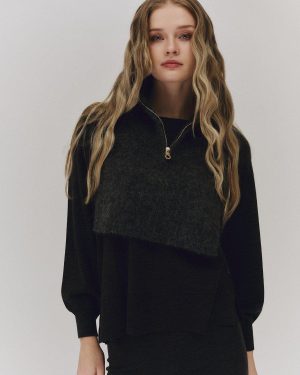 Belinda chunky high neck Charcoal