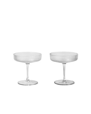 Ripple Champagne Glass, Blank (sett med 2 glass)