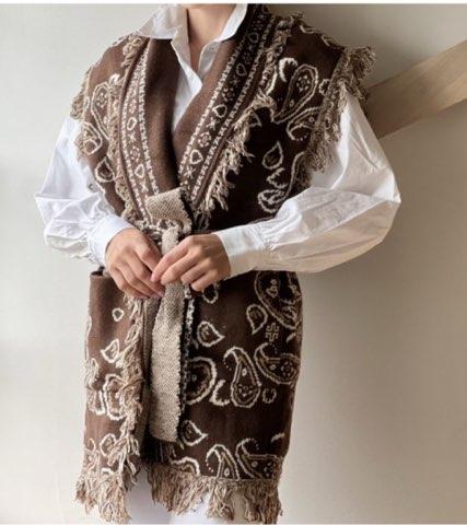 Orlin Vest m. frynser - Choco