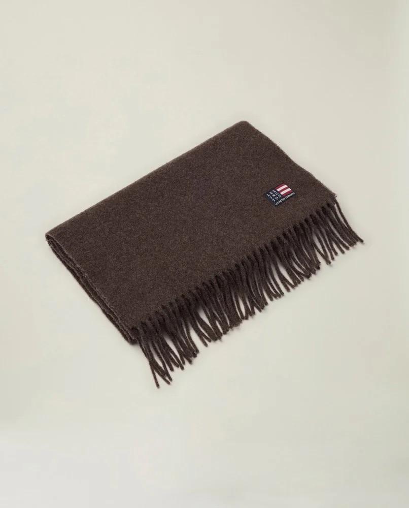 Massachusetts Recycled Wool Blend Scarf Dark Brown Melange