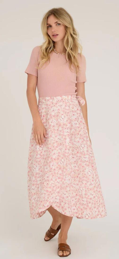 Peony wrap skirt - Rose / pink