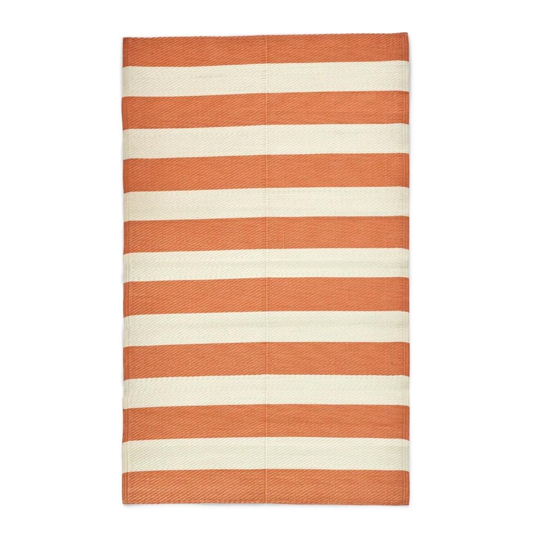 Stripet plast teppe Coral&creme stripe