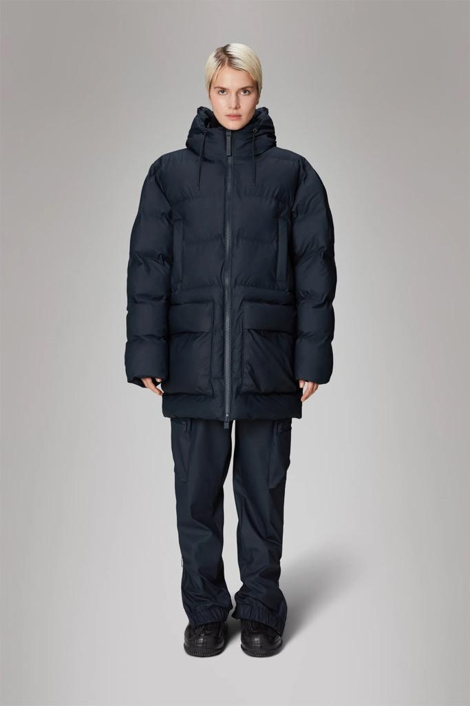 Alta Long Puffer Cargo Jacket - Navy