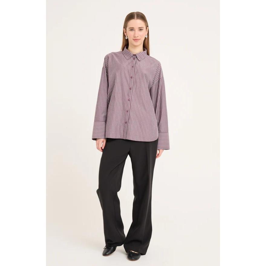 Luca Shirt 10 Bourdeaux/white