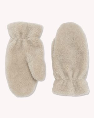 Mila Lamb Fur Mittens - Sand