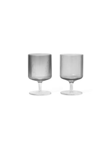 Ripple Vinglass Smoked Grey (sett med 2)