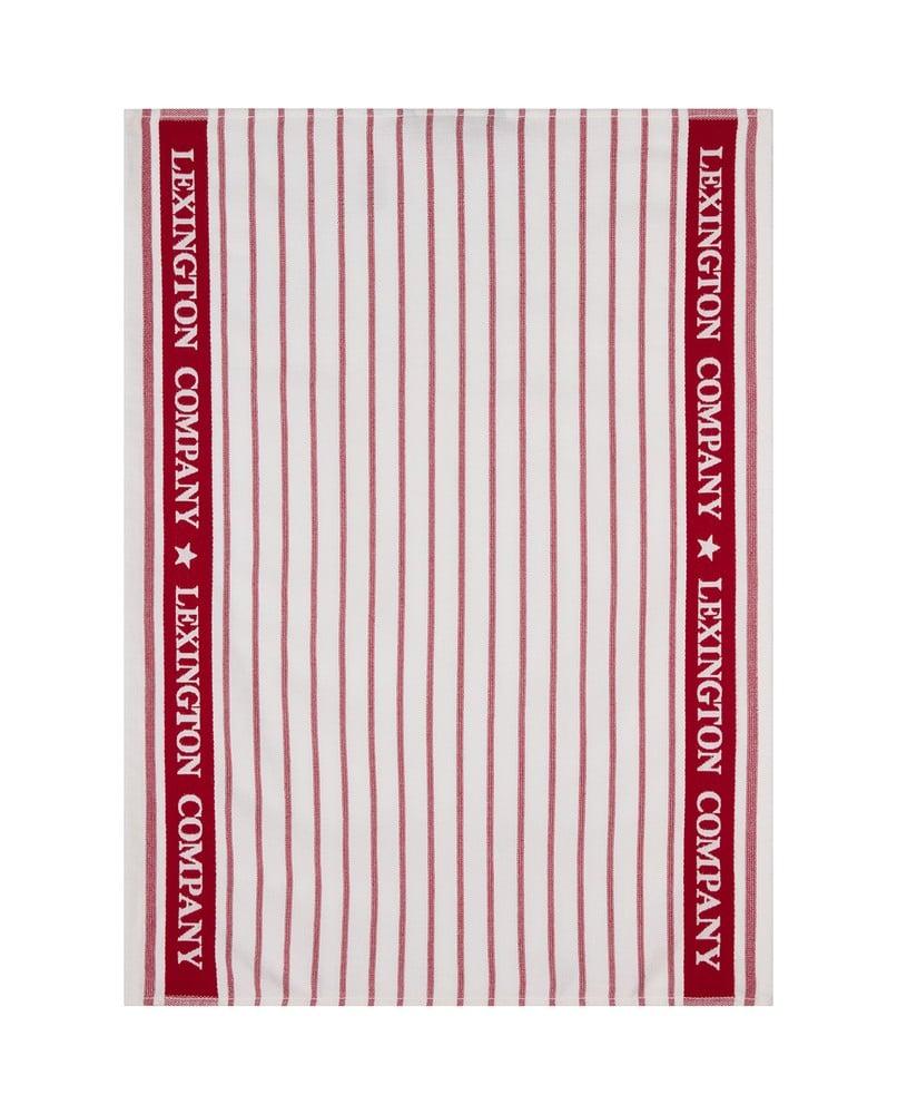 Printed Org Cotton Twill Kitchen Towel - White / Red