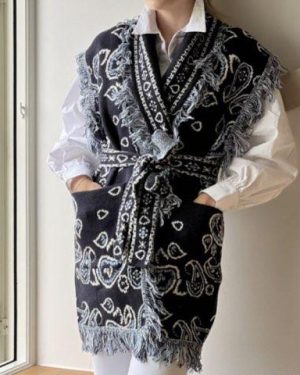 Orlin Vest m. frynser - Navy