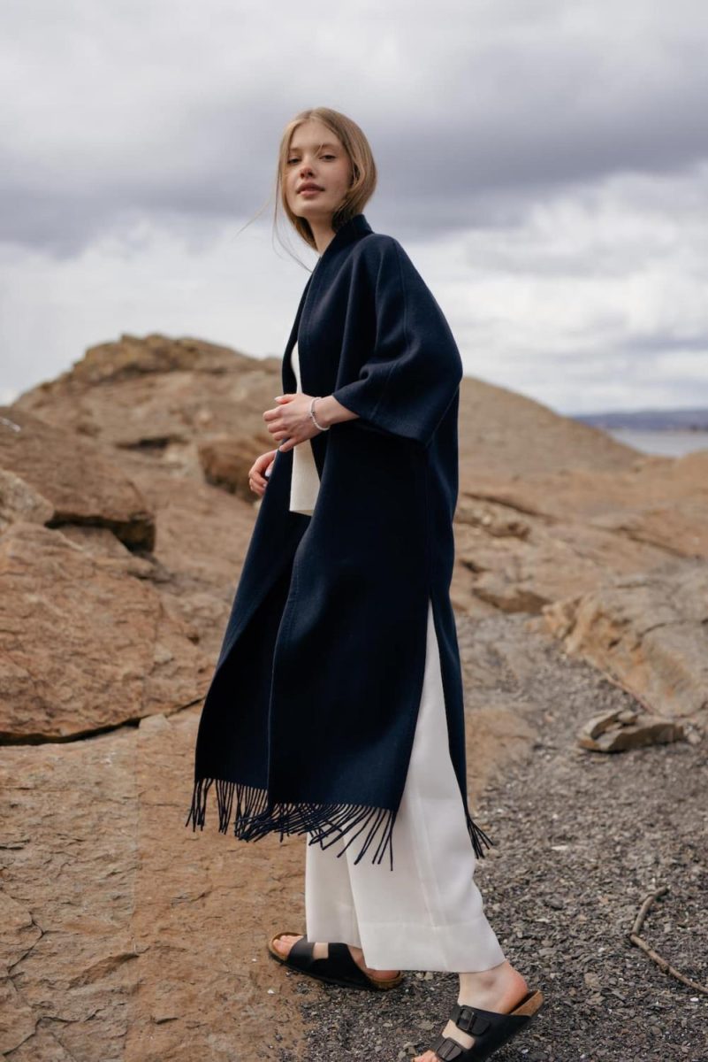 Ruby Lambswool Coat - Navy