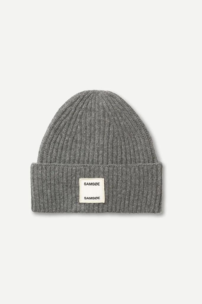 Samsøe W Beanie Dark Grey Melange