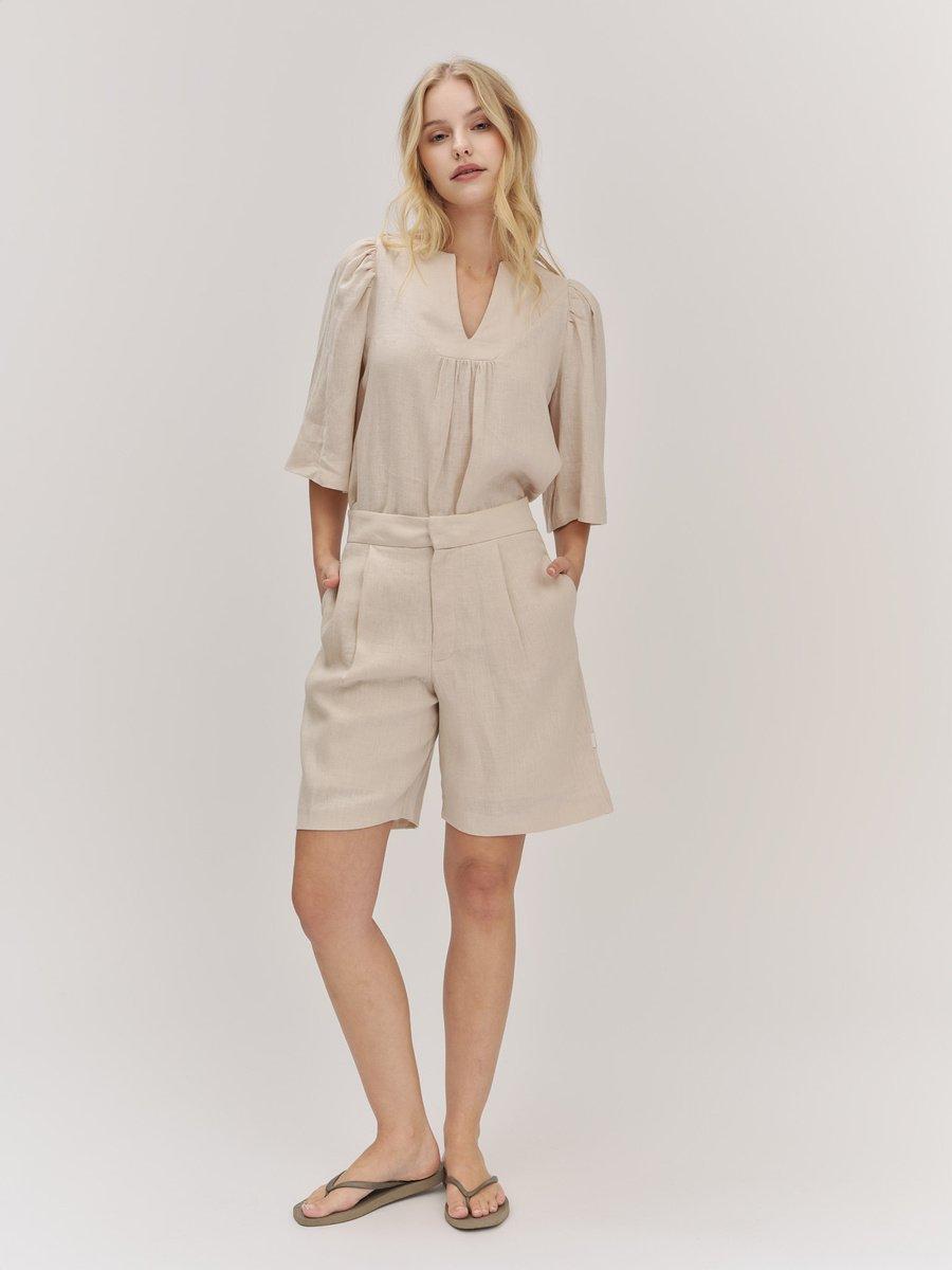 Fie Linen Shorts Beige