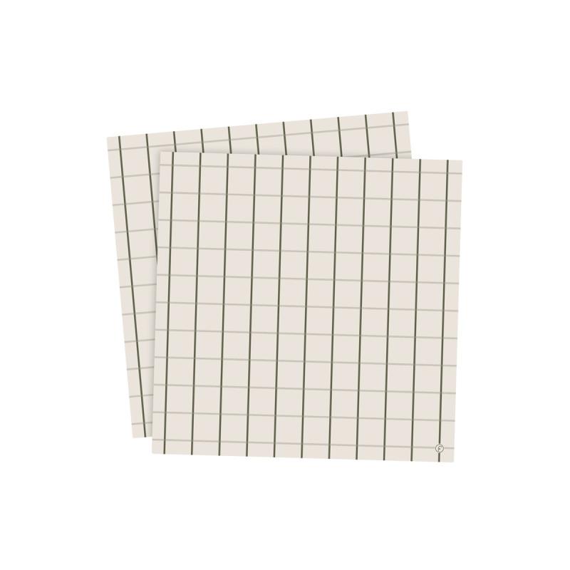 Serviett ruter beige / grønn