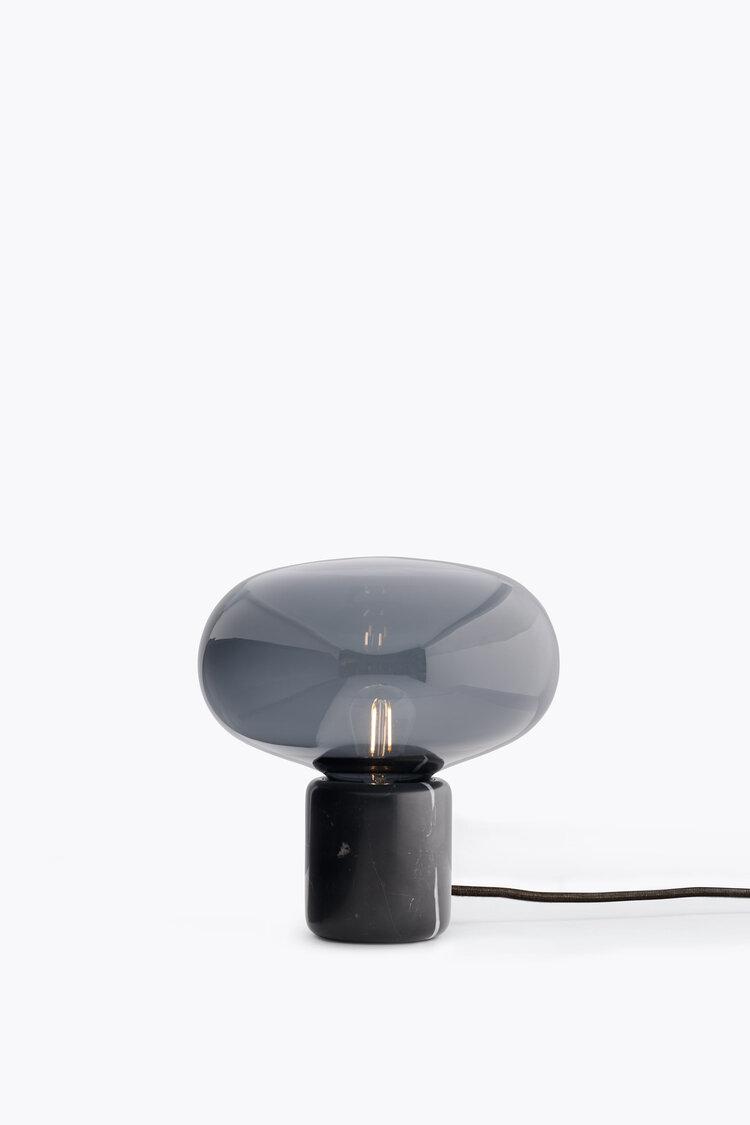 Karl Johan Table Lamp, Black Marquina/Smoked Glass