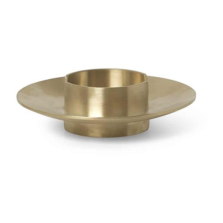 Block Candle Holder Brass