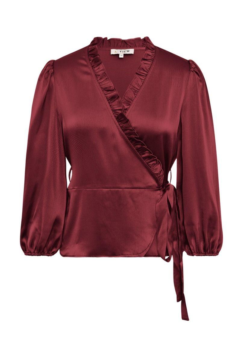 Peony 3/4 Sleeve Bluse Bordeaux