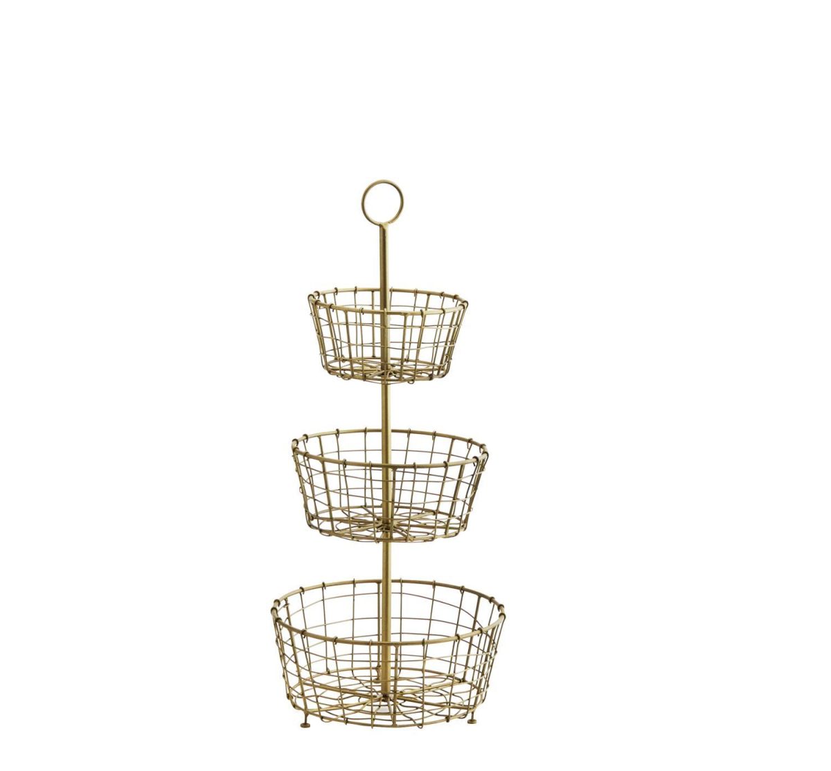 Iron etage w / baskets Ant. brass