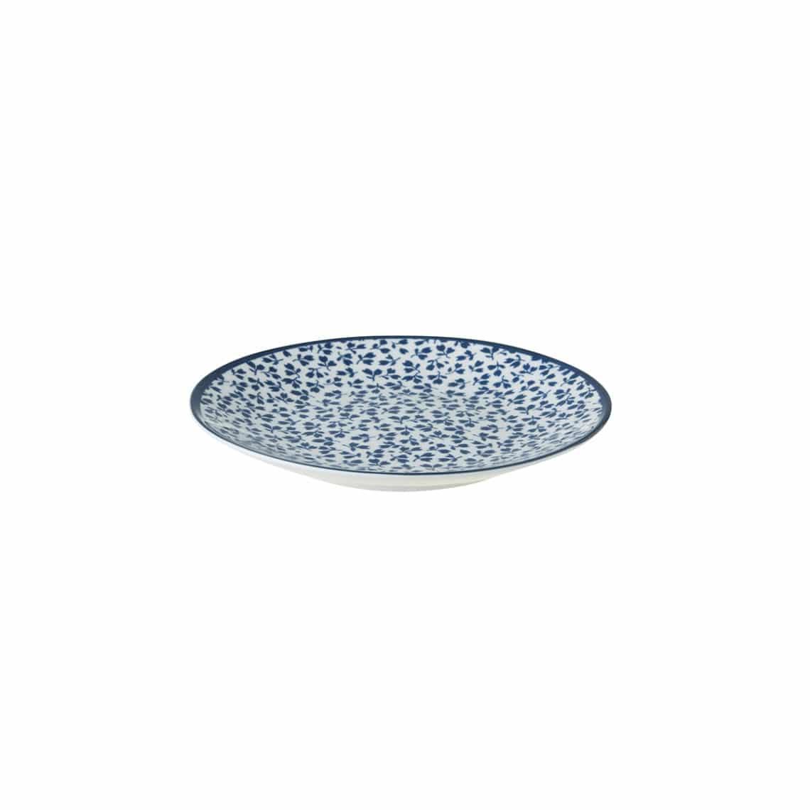 Asjett 12 cm Laura Ashley Petit four blå / hvit porselen Floris