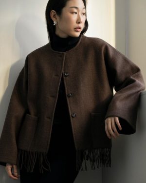 Carla Lambswool Jacket - Brown