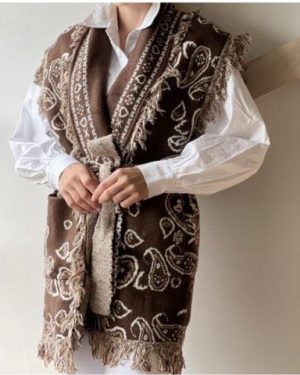Orlin Vest m. frynser - Choco