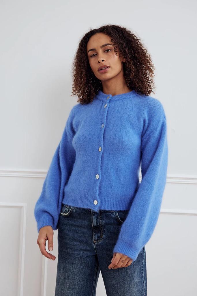 KEA KNIT CARDIGAN - dOVE bLUE