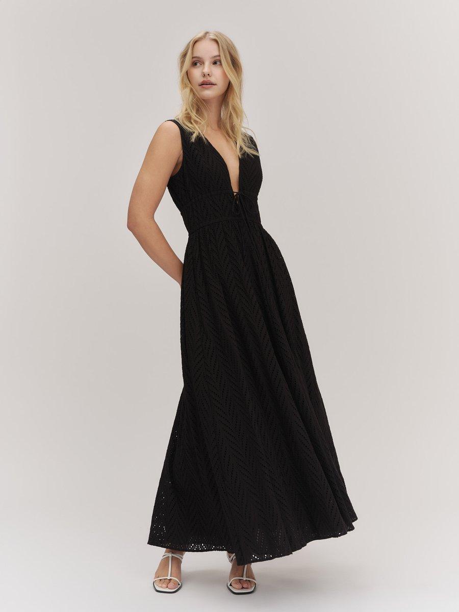 Kathy Herringbone Dress Black