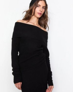 Yvonne Off-Sholder Knit Black