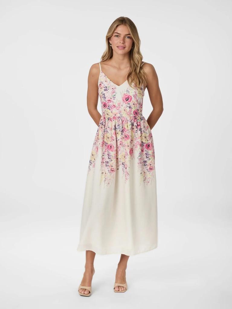 Sanni Flower Print Dress - Ivory