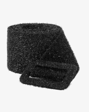 Knitted metallic belt Black