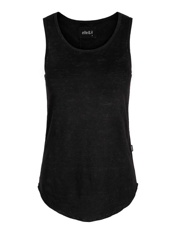 Rikke linen singlet - Black