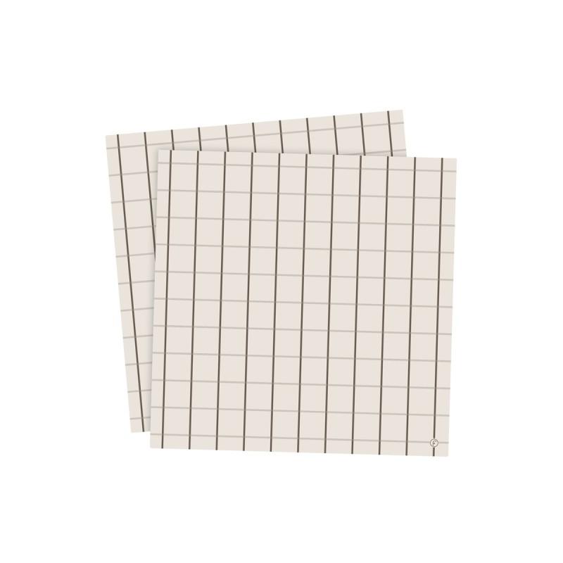 Serviett ruter beige / mulvarp
