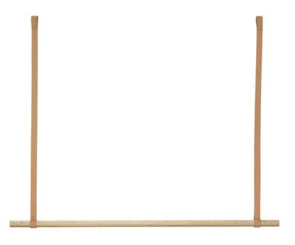 Stokk m/lærstropp, eik, natur, 3x120xh95cm