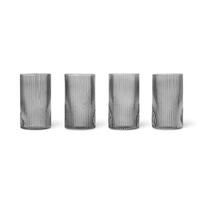 Glass | Ripple Verrines 4pk-Smoked Grey