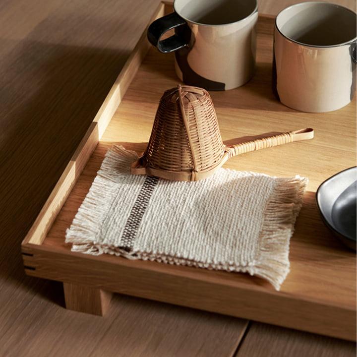 Savor Coaster - Set of 4 Offwhite / Chocolate